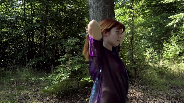 Naked Angelina Hair Brushing in the Nature