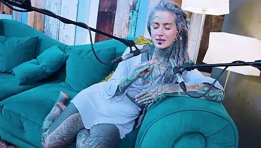 I talk about G - Grattitude- ASMR podcast SFW talking goth skinny girl dreadlocks tattoo model inked girl