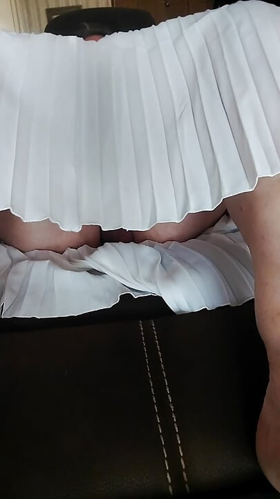 Hard cock under skirt