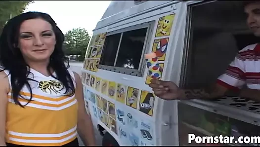 Doggy ponding sex inside ice cream van with melissa matthews