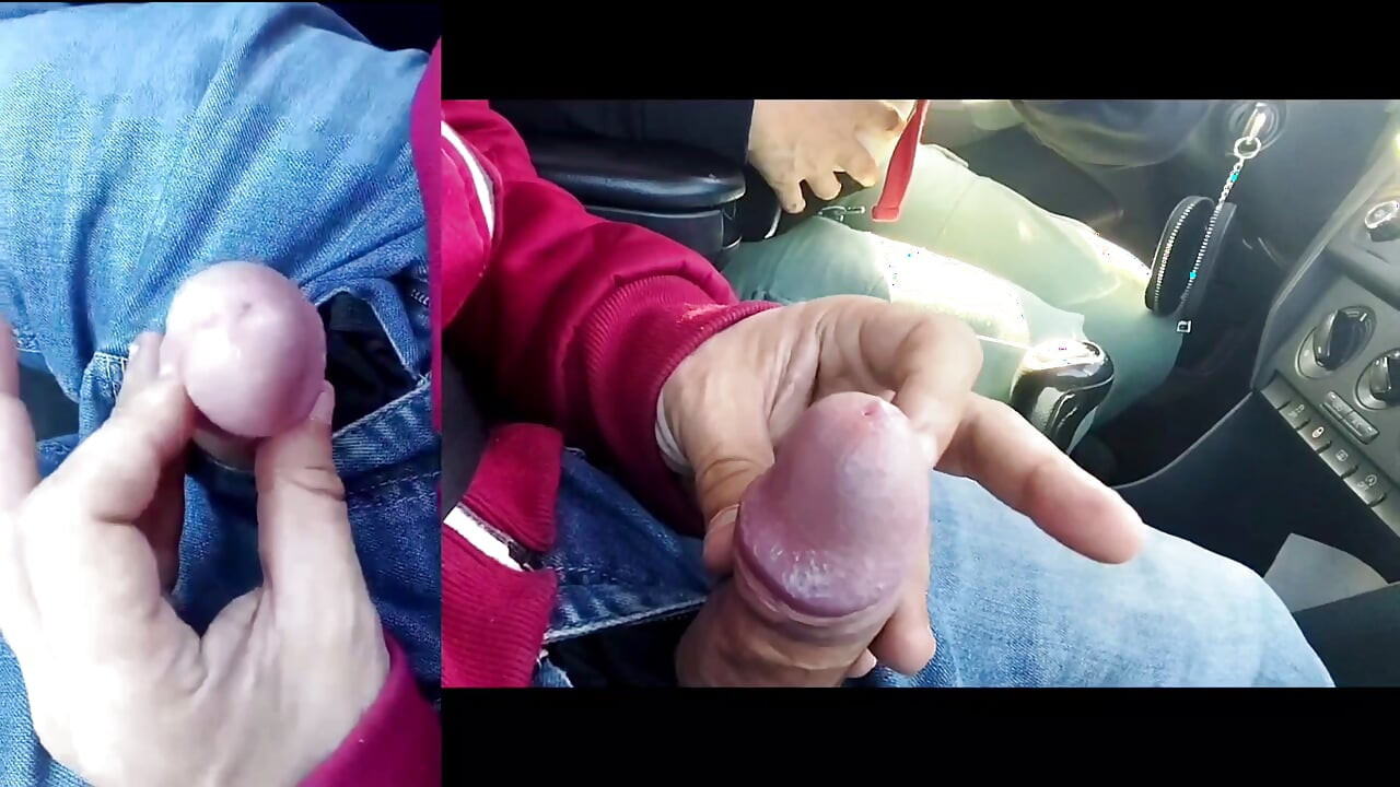 Public handjob almost caught, he likes to film me and watch me cum!