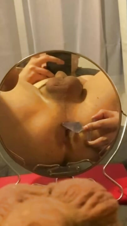 Just a Twink Playing with His New Plug, Lube & Mirror Until He Shoots His Hot Load