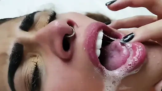 Spitting domination extreme top models - Swallow all of my luxus spit