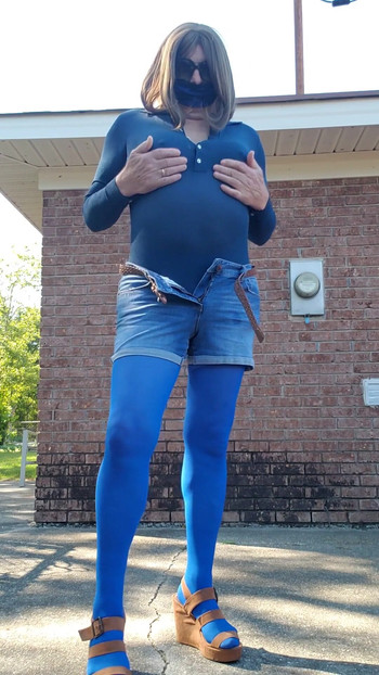Must-see moment from "Sexy Cd outdoors pantyhose leotard feeling myself tease."