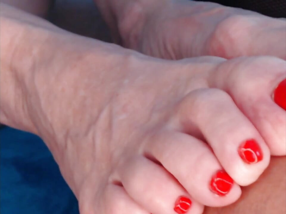 Strutting in Style: Long Feet, Nylons & Bold Red Nails! - 205