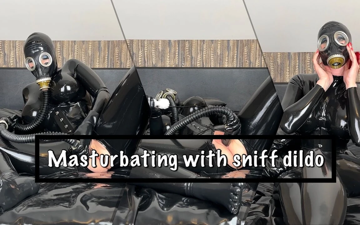 Onanerar med Sniff Dildo