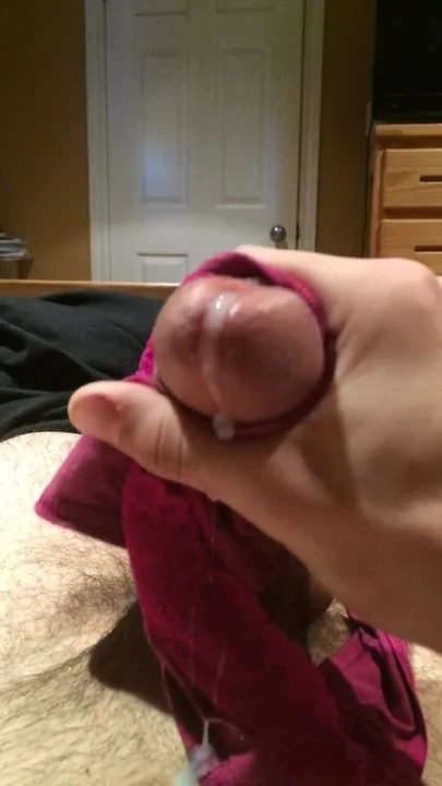 Big cumshot jerking with sexy panties