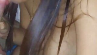 18 year old brunette big saggy tits from New York United States fucking her stepbrother's big dick