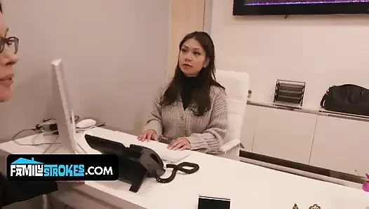 Bossy Stepmom Shay Relieves Tension by Letting Stepson Fuck Her Ass at Work