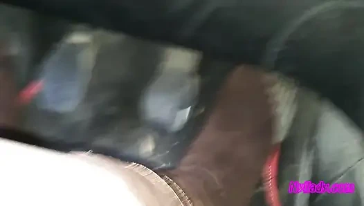 Nyllady Driving Her Red Punto in High-heeled Boots