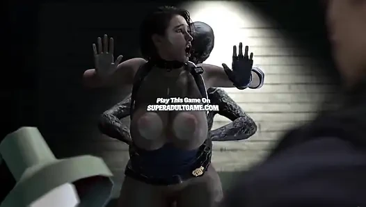 Jill valentine dientot habis-habisan di sel - animasi 3d