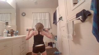 Transwoman working out