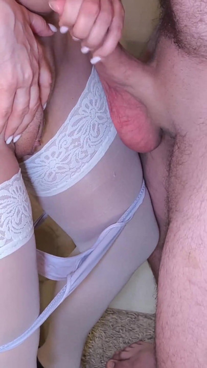 Lover rubs his penis against his wife's pussy. Creampie. Ep 23321 | Clip 1