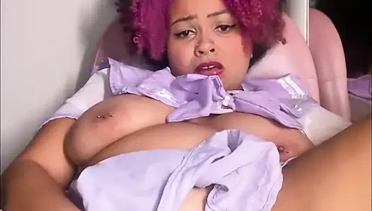 BBW with Cast Pussy Play, Squirt, Hitachi and Anal Plug