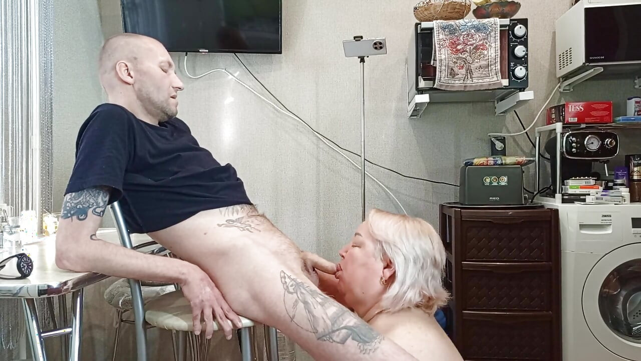 I Fill My Mother-in-law's Mouth with Hot Thick Cum and She Swallows