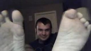 Straight guys feet on webcam #218