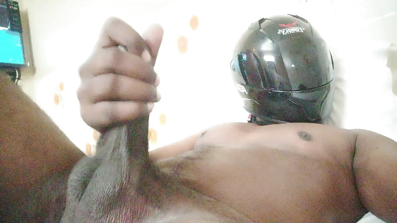 Masturbating cock in laydown position