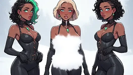 Gorgeous Afro Women in the Cold of Winter part 2, Hentai, artificial intelligence, animation, uncensored