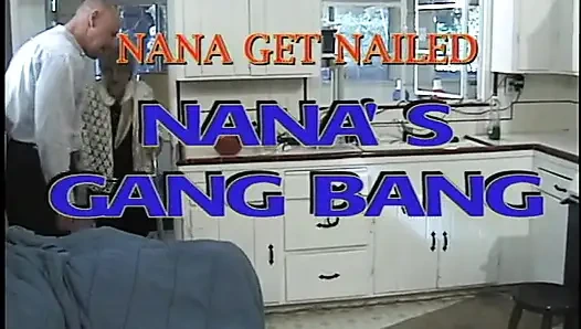 Horny granny knows pretty well how to handle gang bang