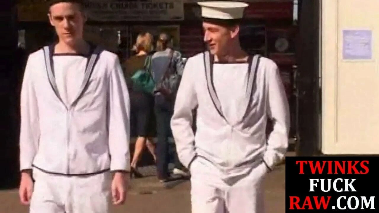 Sailor twink barebacking and shooting jizz during couple