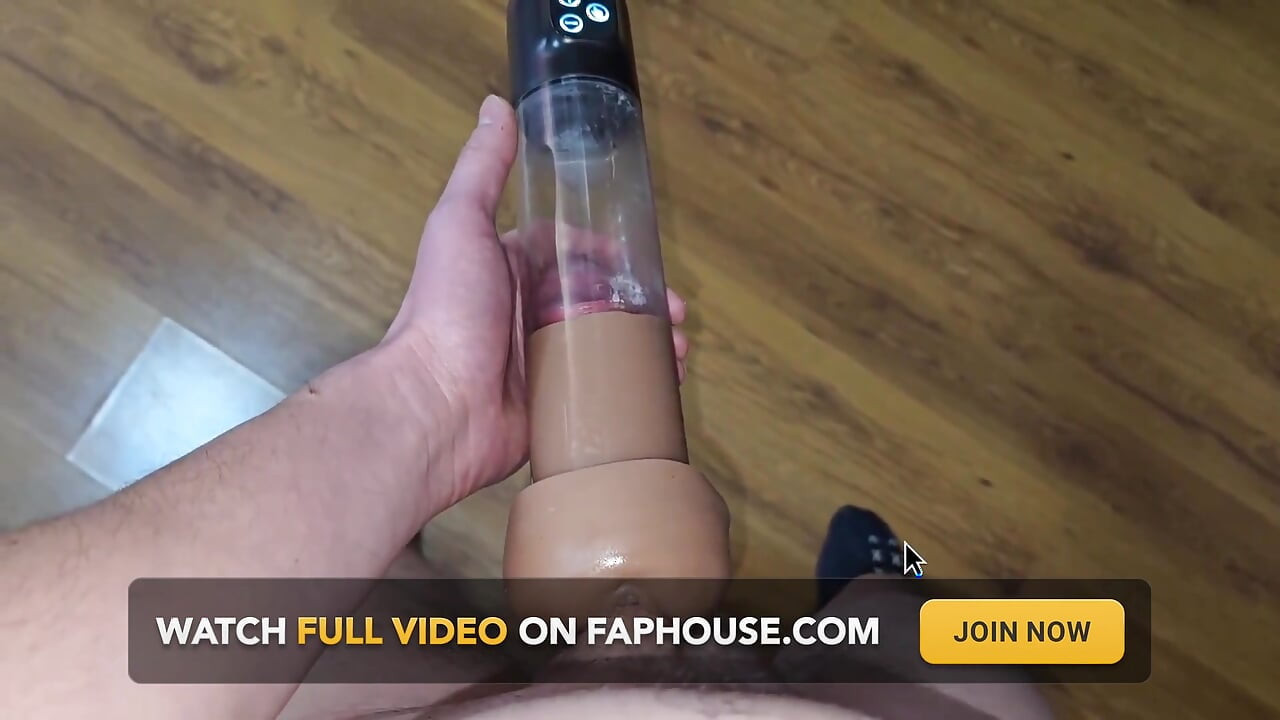 After Orgasm - Pumping My Cock in a Cum-filled Vacuum Pump