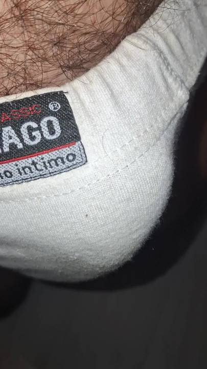 Hard cock in white underwear