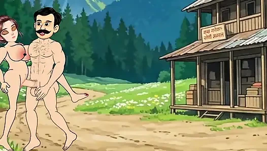Cartoon video of Swati and shopkeeper Ramu's funny sex. Big cock fucking.