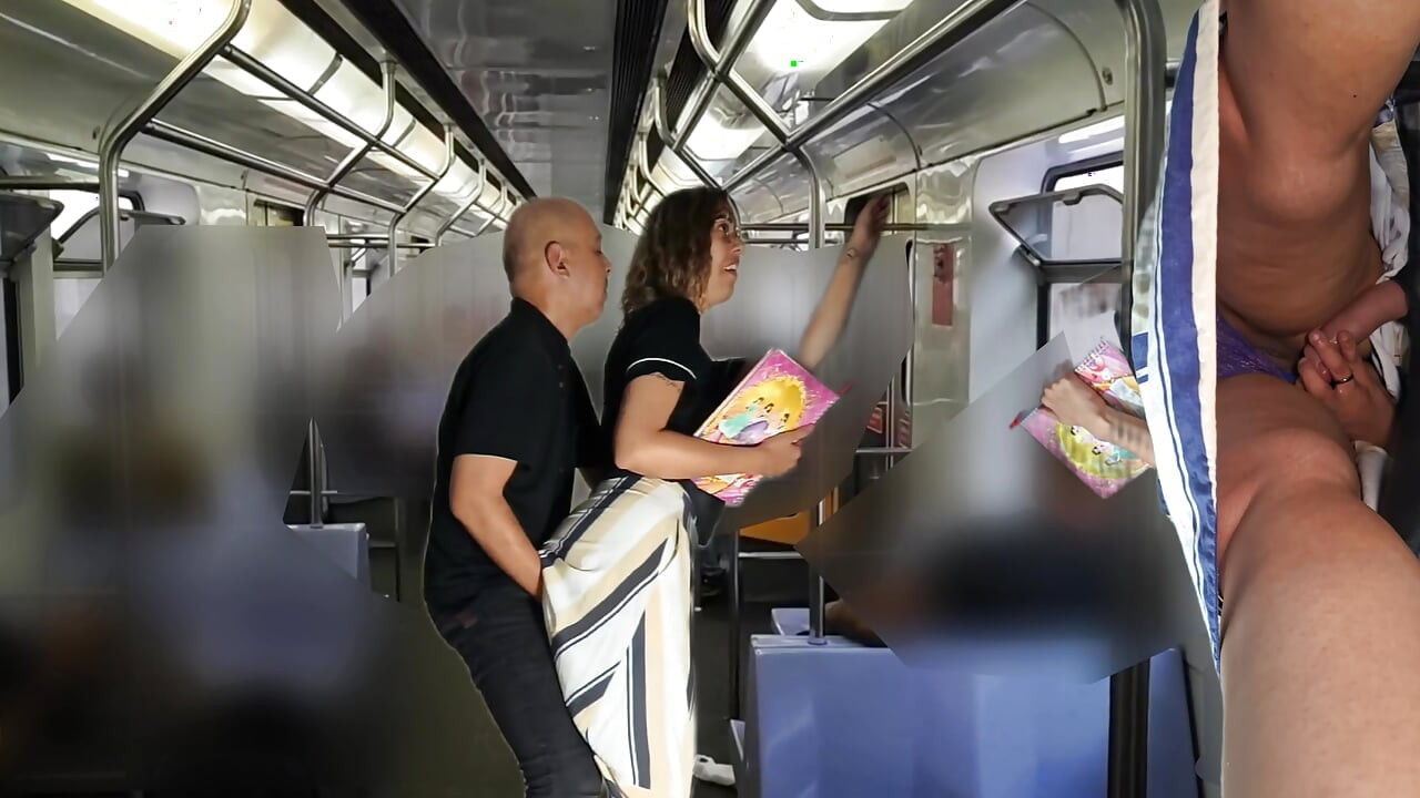Rubbing himself during the subway ride under her skirt.