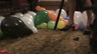Ballon knallen en stofzuigen