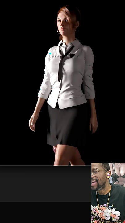 变性办公室女士去工作与她的thicc鸡巴出去