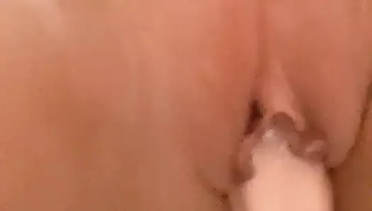 Wet cunt with dildo