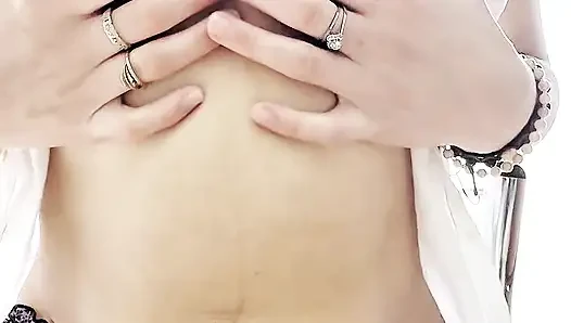 I massage my big, warm mommy tits with lots of coconut oil