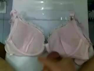 bra pink cum
