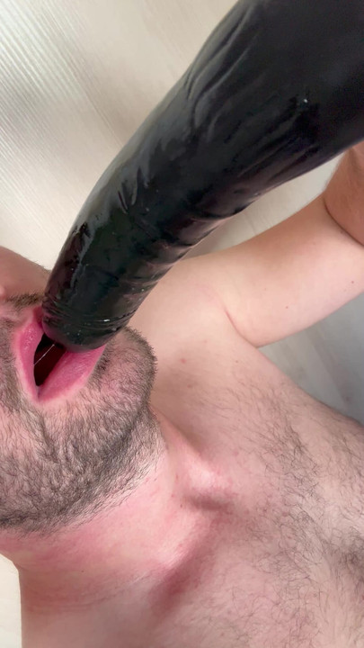 Deepthroating my BBC Dildo