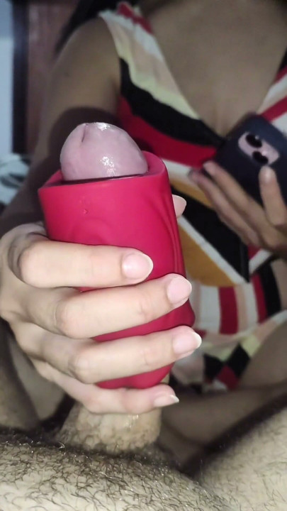 POV - Big cock and hot brunette wanking of greedy pussy | Clip 1