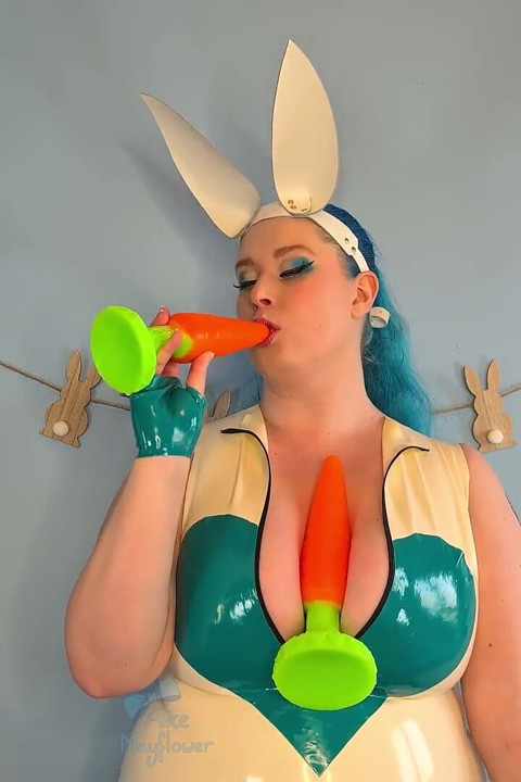 Bunny Domme menyumbat pantat joi - awek solo