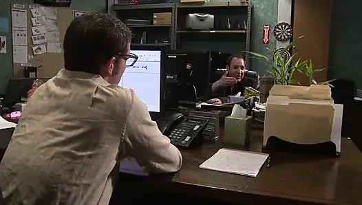 Horny secretary bangs her big cocked boss
