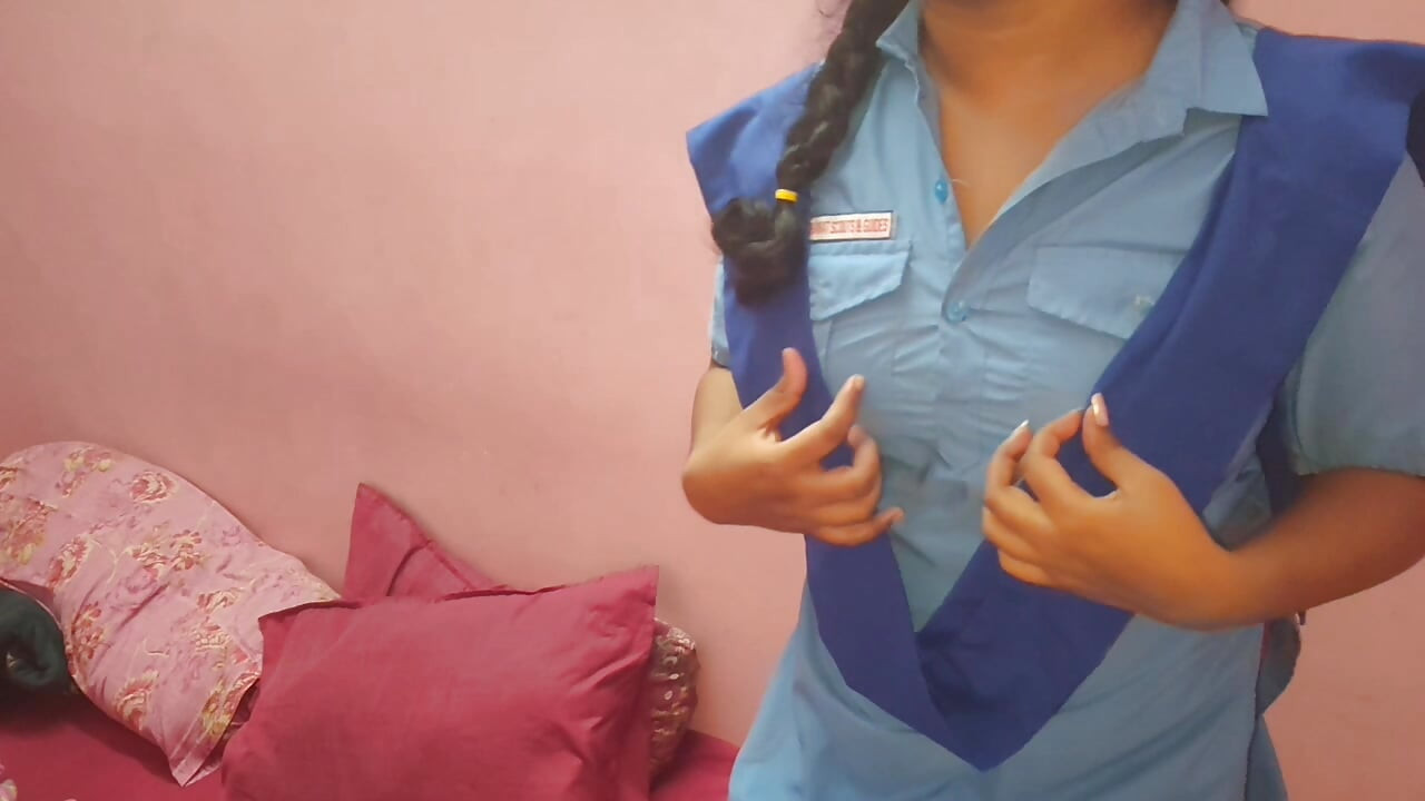 Cute chubby school girls is stuck in weird situation