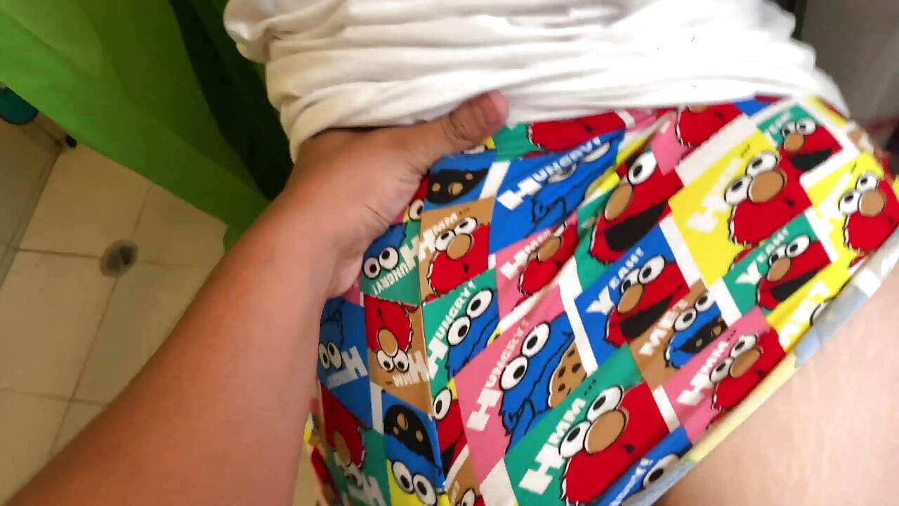 My Stepsister Seduces Me with Her Big Ass in Pijamas Thong in the Bathroom