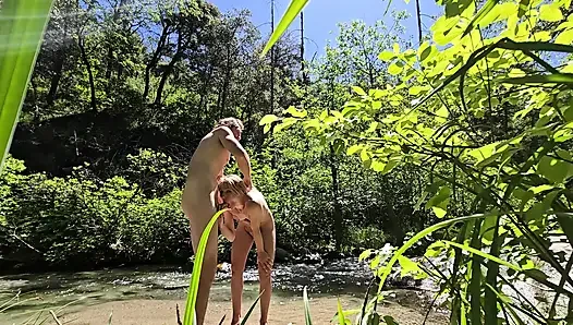 We Got Caught Fucking at a Waterfall with Facial & Cumwalk