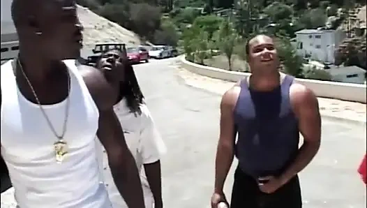 Threesome kontol hitam dengan mungil kulit putih seksi... Ngentot pantat didobel penetrasi