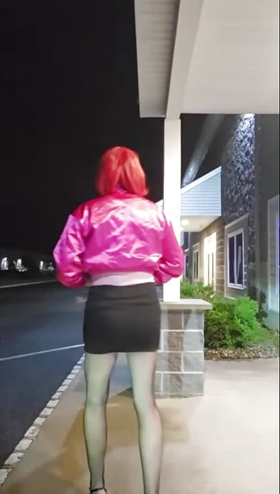 DeeDeeSlut69 - Black Skirt Whte Shirt in Heels