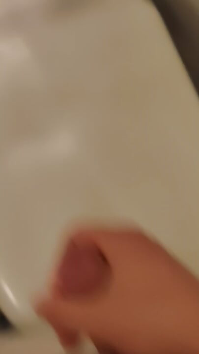 Small penis masturbates and comes to the toilet