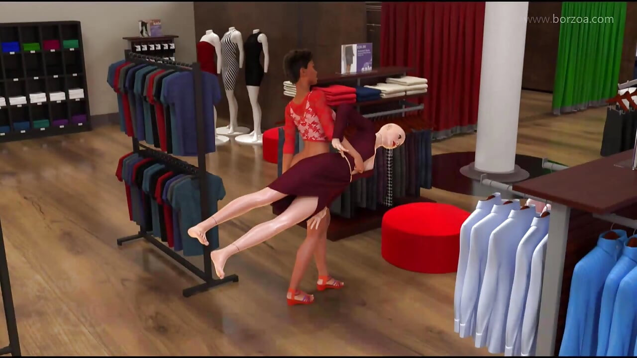 Fashion Business - 56 - Prodavnica devojka se jebe sa figurom i zamisli da je to prava osoba. Ona dostiže jak glasni orgazam!