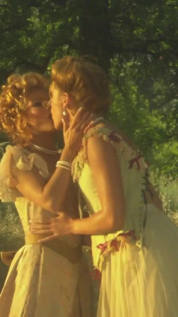 Powerful moment from "Erotic lesbians romance passionately in the wild"