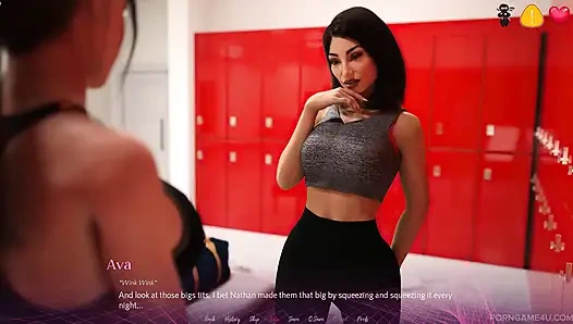 Susamış orta yaşlı seksi kadın spor salonu soyunma odasında evli arkadaşını baştan çıkarıyor - ofis - bölüm 4 - hasarlı coda - porno oyunu 4u