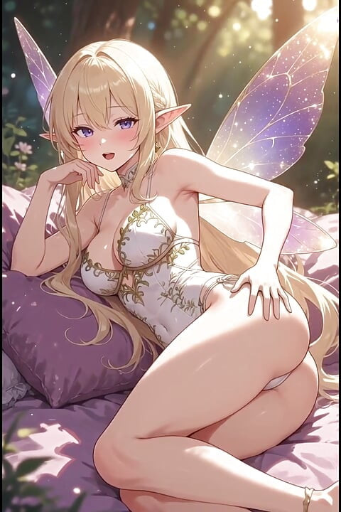 Loira elf anime menina
