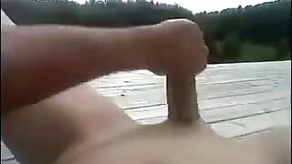 Jerkin my smooth cock and cummig all over my body