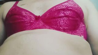 Playing with wifes pinky bras