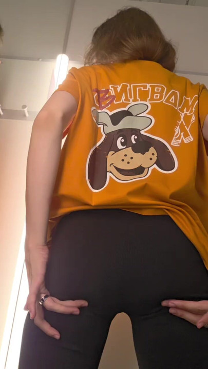 Teasing you in the locker room with a dog on your T-shirt